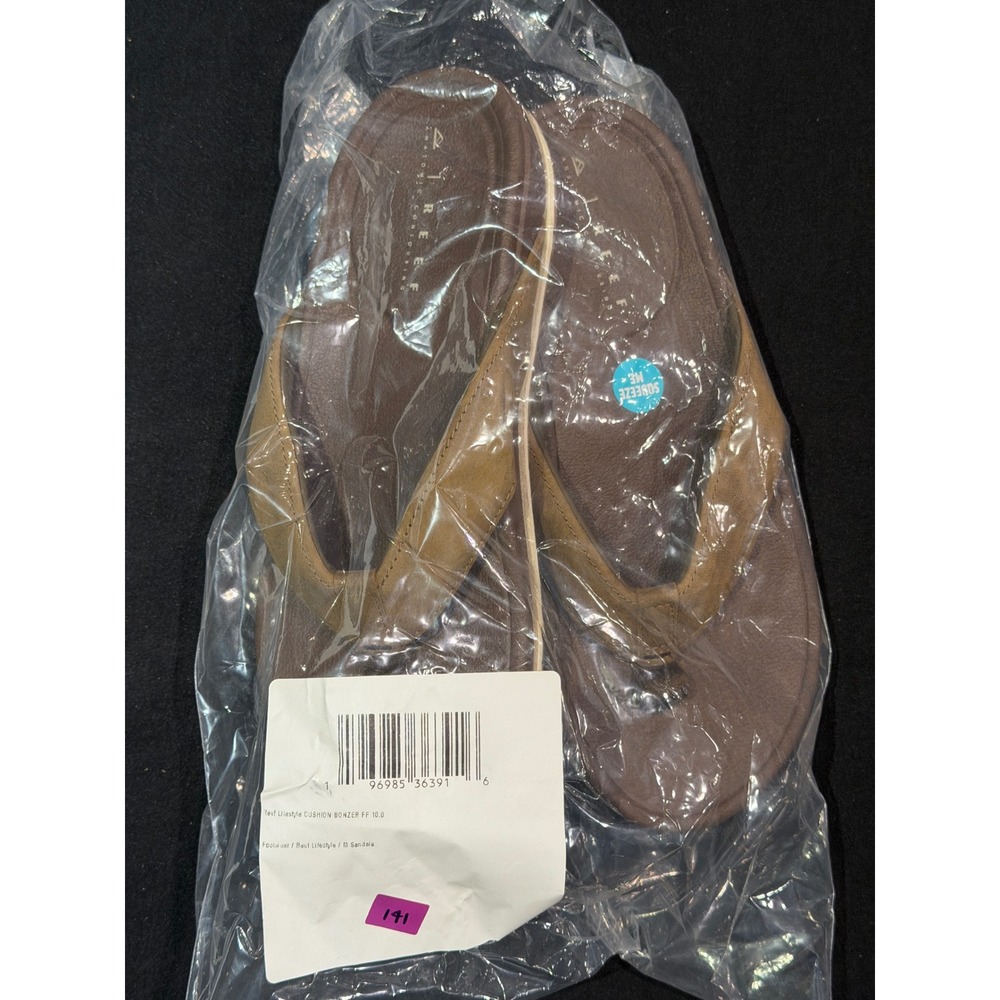 Reef Cushion Bonzer Brown Tan Flip Flop Sandals Mens 10 NEW